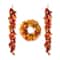 Glitzhome® Lighted Fall Maple Leaves Garland & Wreath Set